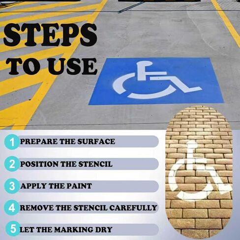 Handicap Parking Stencil - Handicap Silicone Parking Lot Stencils，Reusable， (36"x36") in Kuwait