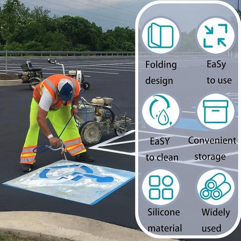 Handicap Parking Stencil - Handicap Silicone Parking Lot Stencils，Reusable， (36"x36") in Kuwait