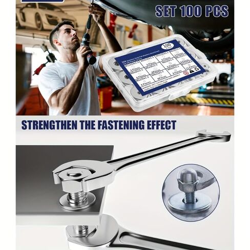 1 PC Stainless Steel Fender Washers Flat Washers for Screws and Bolts 100pcs Metal Washers Kit (12 Sizes M3-M12) Assorted Large in Saudi Arabia