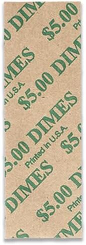 Value Flat Dime Coin Wrappers 60# Kraft Paper Five Dollar Roll Value 1000 Count in Saudi Arabia