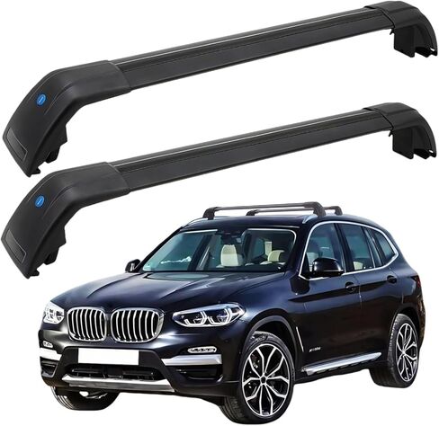 sydsz سقف الرف عبر القضبان 300lb متوافق مع bmw x3 f25 2010-2017، مع القضبان الجانبية المرتفعة، الثقيلة المضادة للسرقة سقف الألومنيوم القضبان العارضة على السطح رفوف الأمتعة الناقل in Kuwait