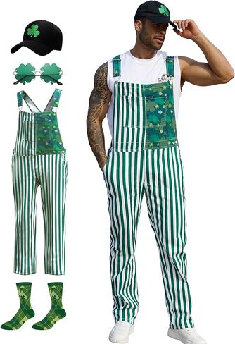 ملابس عيد القديس باتريك للرجال، نظارات شمسية خضراء، قبعة شامروك، جوارب قطنية، 4 قطع ملابس للمهرجانات هدايا أيرلندية in Kuwait