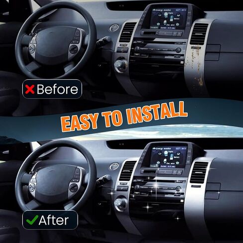4 قطعة لوحة تنفيس الهواء A/C لسيارة Toyota Prius 1.5L 2004 2005 2006 2007 2008 2009 غطاء فتحة فتحة التهوية A/C، غطاء إطاري لمخرج فتحة التهوية OE #55670-47060، 55680-47020، 55475-47020، 55474-47020 in Kuwait