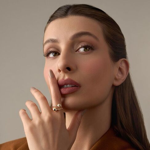 Tehrani Signature 14K Solid Yellow Gold Ball Ring – Polished Beaded Design, Minimalist Stackable Ring for Women – Real 14K Gold, Gift-Ready Jewelry in Saudi Arabia