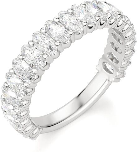 5 TCW Oval Cut Eternity Moissanite Wedding Band for Women Engagement Bridal Ring Silver Solid White/Yellow/Rose Gold Vintage Matching Stackable Anniversary Bands Gifts in Kuwait