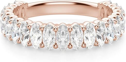 5 TCW Oval Cut Eternity Moissanite Wedding Band for Women Engagement Bridal Ring Silver Solid White/Yellow/Rose Gold Vintage Matching Stackable Anniversary Bands Gifts in Kuwait