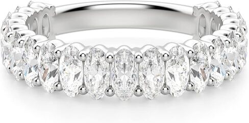 5 TCW Oval Cut Eternity Moissanite Wedding Band for Women Engagement Bridal Ring Silver Solid White/Yellow/Rose Gold Vintage Matching Stackable Anniversary Bands Gifts in Kuwait