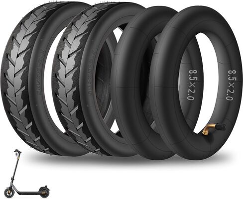 مجموعة استبدال إطارات وأنابيب السكوتر الكهربائي 50/75-6.1 - أنبوب داخلي سميك 8.5x2.0، إطارات أمامية أو خلفية مضادة للانزلاق مقاس 8 1/2 ×2 لـ Gotrax GXL V2/XR/APEX، Hiboy S2، إلخ in Saudi Arabia