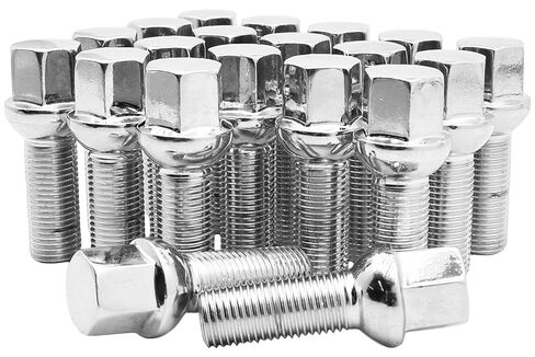 20Pc Chrome 12x1.5 Ball Seat Extended Lug Bolts (28 mm Shank Length) 12mm Radius Lug Bolts, can be Used with Factory Wheels in Saudi Arabia