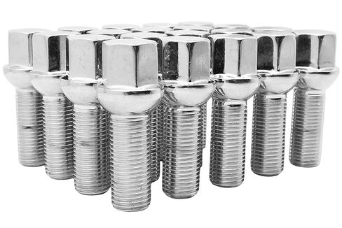 20Pc Chrome 12x1.5 Ball Seat Extended Lug Bolts (28 mm Shank Length) 12mm Radius Lug Bolts, can be Used with Factory Wheels in Saudi Arabia