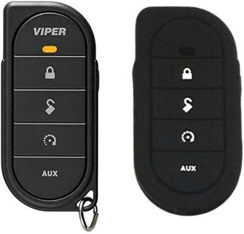 بديل Viper 7656V - جهاز تحكم عن بعد للسيارة ذو اتجاه واحد و5 أزرار ومسافة 1/2 ميل مع غطاء حماية من السيليكون (+) 7656VB in Kuwait