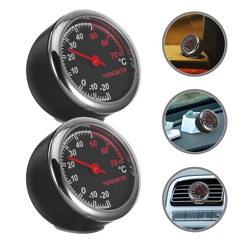 UPKOCH 2pcs Automotive Temperature Gauge with Metal Mechanical Thermometer for Car Dashboard, Compact Auto Thermometer for Interior Temperature Monitoring and Vehicle Use in Saudi Arabia