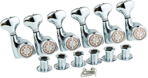 Guyker 6Pcs Guitar Locking Tuners (6 Right Handed) – 1:18 Ratio Lock String Tuning Key Pegs Machine Heads Set Replacement for LP, SG, TL Style Electric, Folk or Acoustic Guitars – Chrome in Kuwait