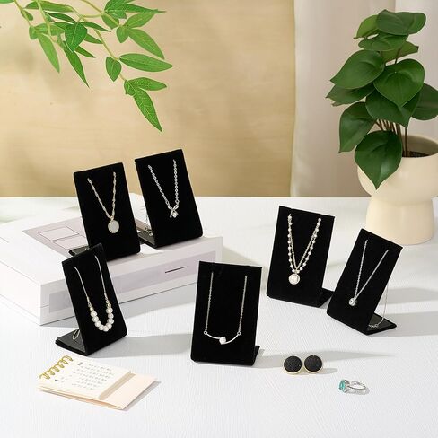 RattanView 24 Pieces Black Velvet Earring Display Stand Necklace Pendant Jewelry Stand Showcase Organizer Display Holder for Earring Pendant Accessory Rack, 2 1/4 W x 1 1/2 D x 3 1/2 H Inch in Saudi Arabia