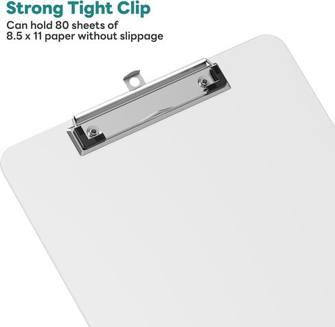 A4 Plastic Clipboard 2 Pack, 8.5 x 11 Clear Colored Clip Boards with Low Profile Clip, Letter Size for Classroom, Teacher, Students, School & Office Supplies in Kuwait