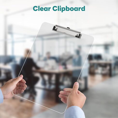 A4 Plastic Clipboard 2 Pack, 8.5 x 11 Clear Colored Clip Boards with Low Profile Clip, Letter Size for Classroom, Teacher, Students, School & Office Supplies in Kuwait
