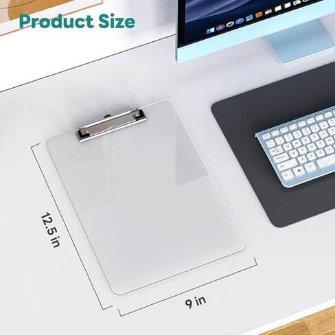 A4 Plastic Clipboard 2 Pack, 8.5 x 11 Clear Colored Clip Boards with Low Profile Clip, Letter Size for Classroom, Teacher, Students, School & Office Supplies in Kuwait