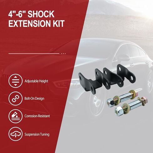 4"-6" Shock Extenders 2PCS Shock Extension Kit compatible with 1999-2006 Chevrolet Silverado 1500 GMC Sierra 1500 All Cab RWD/2WD Rear Lowering Mount Drop Brackets in Kuwait