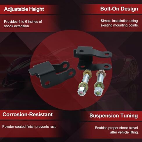 4"-6" Shock Extenders 2PCS Shock Extension Kit compatible with 1999-2006 Chevrolet Silverado 1500 GMC Sierra 1500 All Cab RWD/2WD Rear Lowering Mount Drop Brackets in Kuwait