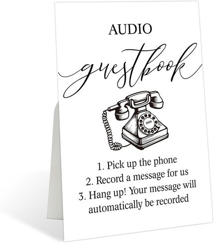 Minimalist Audio Guest Book Sign for Bridal Shower Desk Decor, Wedding Accessories For Reception Decor, Wedding Signs for Ceremony, Event Party Favor Supplies, Marriage Parties Anniversaries, 40 in Saudi Arabia