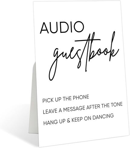 Minimalist Audio Guest Book Sign for Bridal Shower Desk Decor, Wedding Accessories For Reception Decor, Wedding Signs for Ceremony, Event Party Favor Supplies, Marriage Parties Anniversaries, 40 in Saudi Arabia