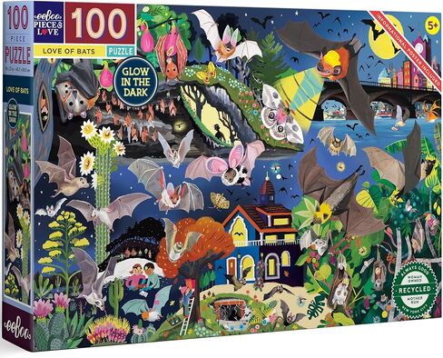 eeBoo Love of Sharks 100 Piece Puzzle with Poster for Kids, 27" x 18" Once Completed, 5 Years and Up. in Saudi Arabia