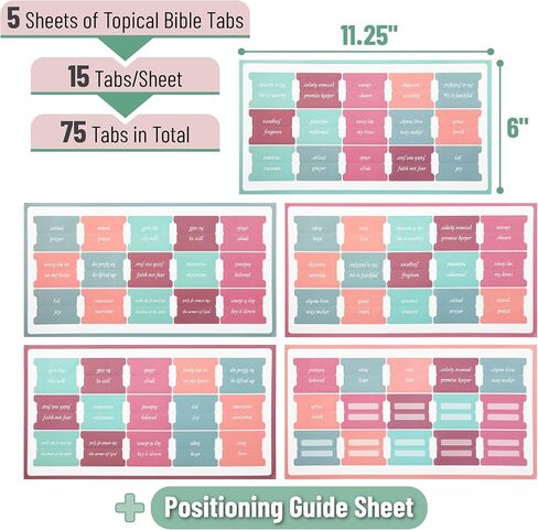 مستر بن- علامات الكتاب المقدس المغلفة الموضعية، 75 قطعة، موضوع الربيع، سهلة القراءة والتطبيق، علامات تبويب موضوعية مقاومة للتمزق للنساء والرجال، دراسة الكتاب المقدس، اليومية، الصلاة والتنقل في الكتاب المقدس in Kuwait