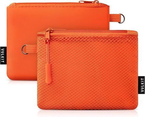 VULKIT Coin Purse Pack of 2 Zipper Wallet Change Purse Slim Travel Pouch Multifunctional Pouch Bag Everyday Carry in Saudi Arabia