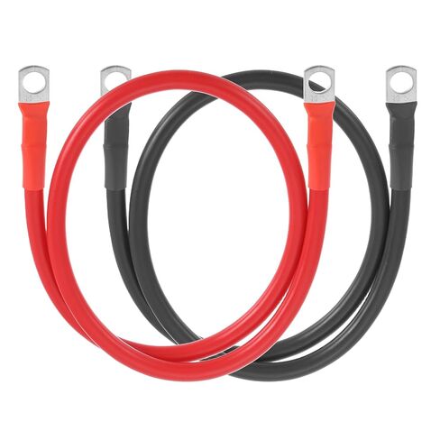 MECCANIXITY 4AWG 48 بوصة كابل عاكس البطارية 4FT 4Gauge مع 5/16 "محطات العروة (1 إيجابية و 1 سلبية) لسيارة شاحنة RV عربة الغولف البحرية قارب دراجة نارية، 2PCS، أحمر / أسود in Saudi Arabia