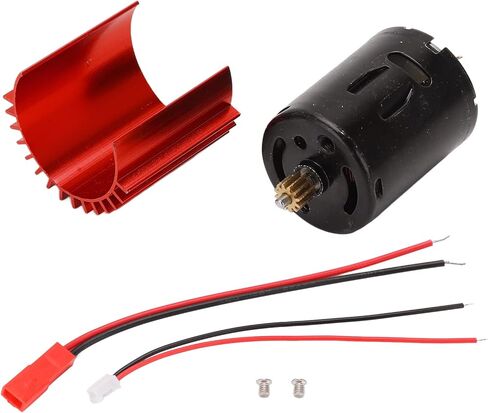 RiToEasysports RC Car Motor,52000 RPM High Speed Aluminum Alloy and Copper Material 370 Motor + Radiator for WPL D12 RC Car Upgrade Parts(red) Model Car Accessories in Kuwait