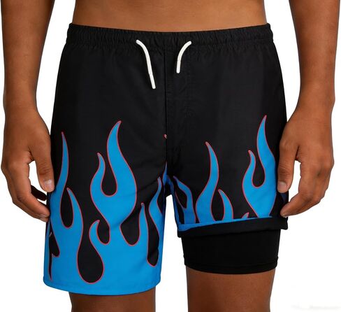 شورت سباحة للأولاد مع بطانة ضاغطة، سريع الجفاف مع جيوب، للأعمار من 5 إلى 18 عامًا in Kuwait