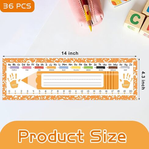 36 PCS Desk Name Tags for Classroom Colorful Students Name Plates for Desks 14 x 4.3 Inch Preschool, 1st, 2nd & 3rd Grade Teacher Nameplates for Student Desks Pastel Nametags in Saudi Arabia
