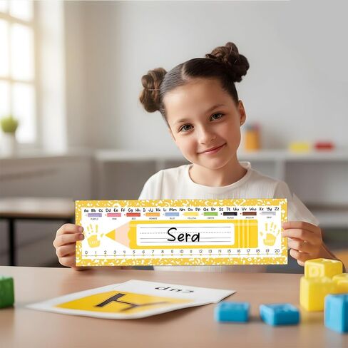 36 PCS Desk Name Tags for Classroom Colorful Students Name Plates for Desks 14 x 4.3 Inch Preschool, 1st, 2nd & 3rd Grade Teacher Nameplates for Student Desks Pastel Nametags in Saudi Arabia
