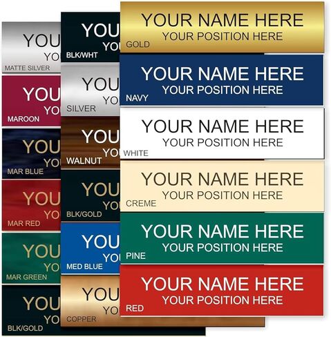 Lasercrafting Personalized Name Plate With Holder Office Desk Name Plate or Door Sign - 8" 10" or 12" - Laser Engraved Indoor/Outdoor Signage Material - CUSTOMIZE. Colors and font choices to match your style. (2x8) in Saudi Arabia