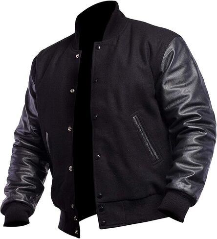 Unisex College Baseball Bomber Jacket - Varsity Jacket Men | Leather Letterman Jacket Men in Saudi Arabia