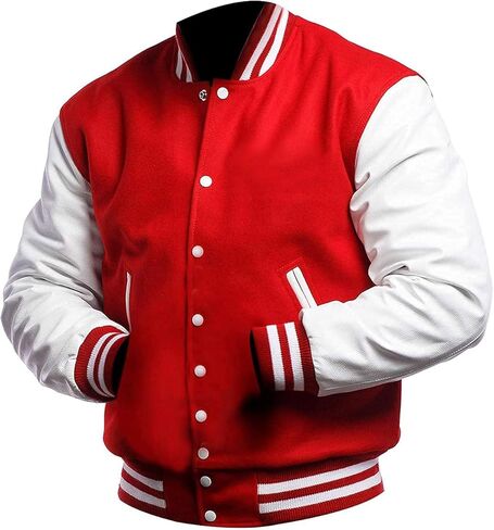 Unisex College Baseball Bomber Jacket - Varsity Jacket Men | Leather Letterman Jacket Men in Saudi Arabia