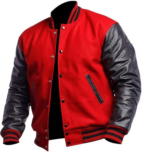 Unisex College Baseball Bomber Jacket - Varsity Jacket Men | Leather Letterman Jacket Men in Saudi Arabia