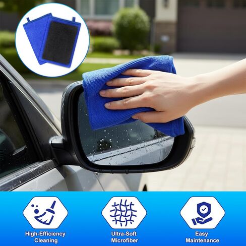 2 Pack Clay Mitt, Fine Grade Alternative Microfiber Car Clay Mitt Auto Detailing, Clays Towel for Car Cleaning Detailing Polishing (Blue) in Saudi Arabia