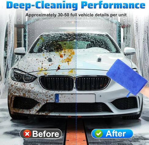 2 Pack Clay Mitt, Fine Grade Alternative Microfiber Car Clay Mitt Auto Detailing, Clays Towel for Car Cleaning Detailing Polishing (Blue) in Saudi Arabia