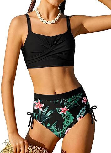 GRACE KARIN Girls Two Piece Bikini Hawaiian High Waist Swimsuit Set Teen Bathing Suit for Beach Pool Vacation Summer in Saudi Arabia