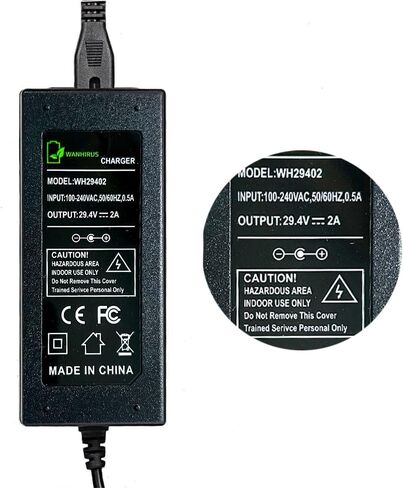 29.4V 2A Charger 5 Plugs for Scooter 24V 25.2V 25.6V 25.9V Lithium Battery, Pack DC 5.5 * 2.1 with 8mm 3 Prong /12mm 3 Prong Connector /8mm RCA/ 3-Pin Male XLR Connector in Kuwait