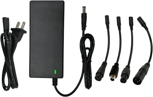 29.4V 2A Charger 5 Plugs for Scooter 24V 25.2V 25.6V 25.9V Lithium Battery, Pack DC 5.5 * 2.1 with 8mm 3 Prong /12mm 3 Prong Connector /8mm RCA/ 3-Pin Male XLR Connector in Kuwait