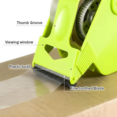 4 عبوات من أشرطة التعبئة خفيفة الوزن - مسدس شريط شحن شفاف للشحن والبريد والنقل والختم والتخزين واستخدام المنزل/المكتب/المستودع، أخضر وأحمر in Kuwait