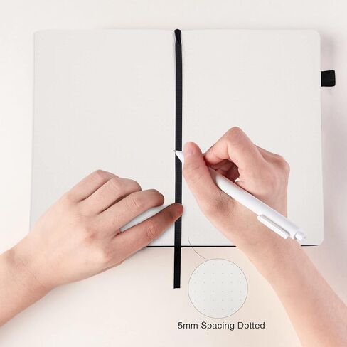 Deziliao 5 Pack Dotted Journal Notebooks with Pen Loop, Hardcover Notebook Journal for Work, 100Gsm Premium Thick Paper with Inner Pocket, Medium 5.7"x8.4", （Black） in Saudi Arabia
