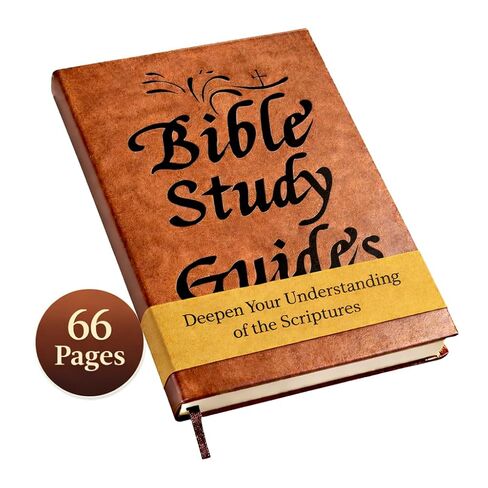 AIPULL Bible Study Guide & Devotional Journal - 66-Page Christian Workbook with Scripture Summaries & Daily Reflections, PU Leather Cover, Beginner-Friendly Spiritual Growth Notebook, Brown in Saudi Arabia