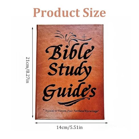AIPULL Bible Study Guide & Devotional Journal - 66-Page Christian Workbook with Scripture Summaries & Daily Reflections, PU Leather Cover, Beginner-Friendly Spiritual Growth Notebook, Brown in Saudi Arabia