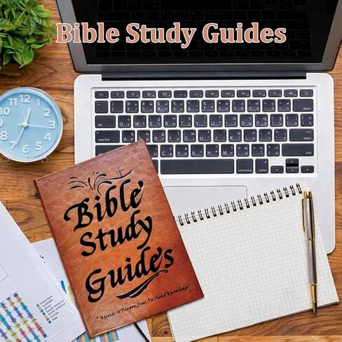 AIPULL Bible Study Guide & Devotional Journal - 66-Page Christian Workbook with Scripture Summaries & Daily Reflections, PU Leather Cover, Beginner-Friendly Spiritual Growth Notebook, Brown in Saudi Arabia