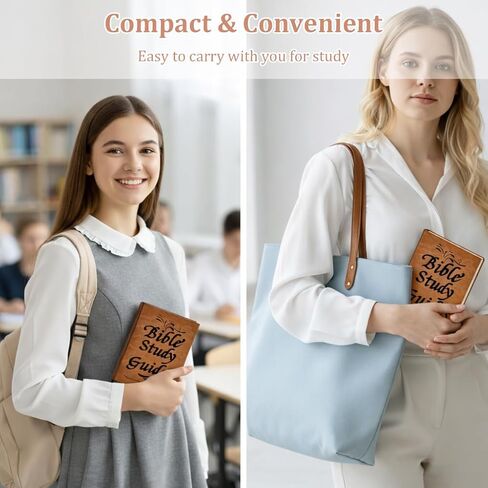 AIPULL Bible Study Guide & Devotional Journal - 66-Page Christian Workbook with Scripture Summaries & Daily Reflections, PU Leather Cover, Beginner-Friendly Spiritual Growth Notebook, Brown in Saudi Arabia