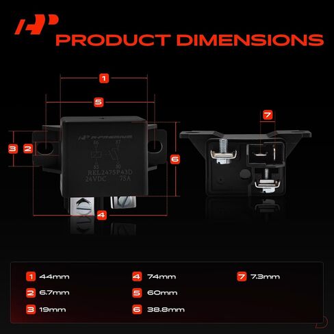 A-Premium 24V 75A 4-Pin SPST Relay مع قوس وصمام ثنائي مزدوج متوافق مع السيارات والشاحنات والقوارب البحرية in Kuwait