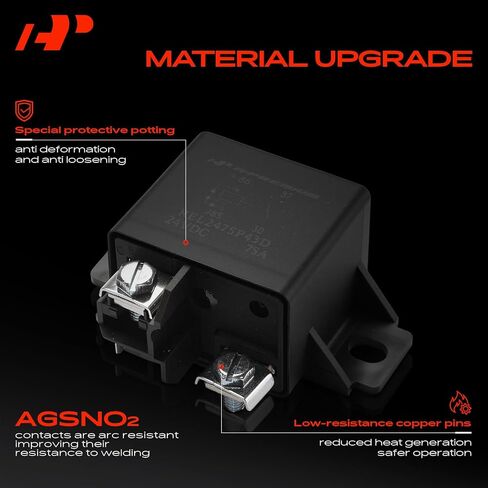 A-Premium 24V 75A 4-Pin SPST Relay مع قوس وصمام ثنائي مزدوج متوافق مع السيارات والشاحنات والقوارب البحرية in Kuwait